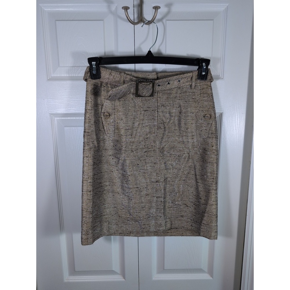 Tory Burch Women's Belted Gold Skirt Size 4 EUC
